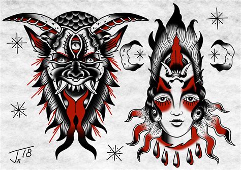 demon tattoo designs|traditional demon tattoos.